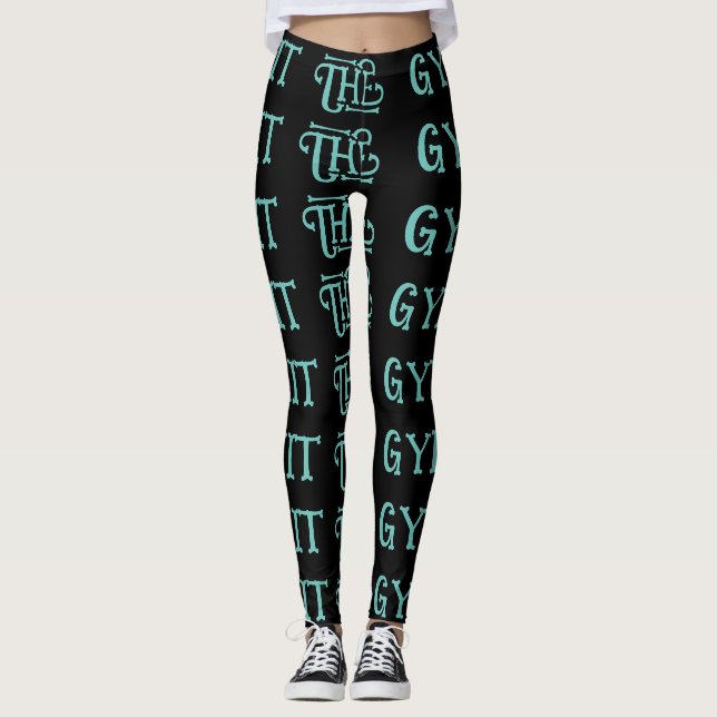 Black Exercise Leggings för övertryck (Framsida)