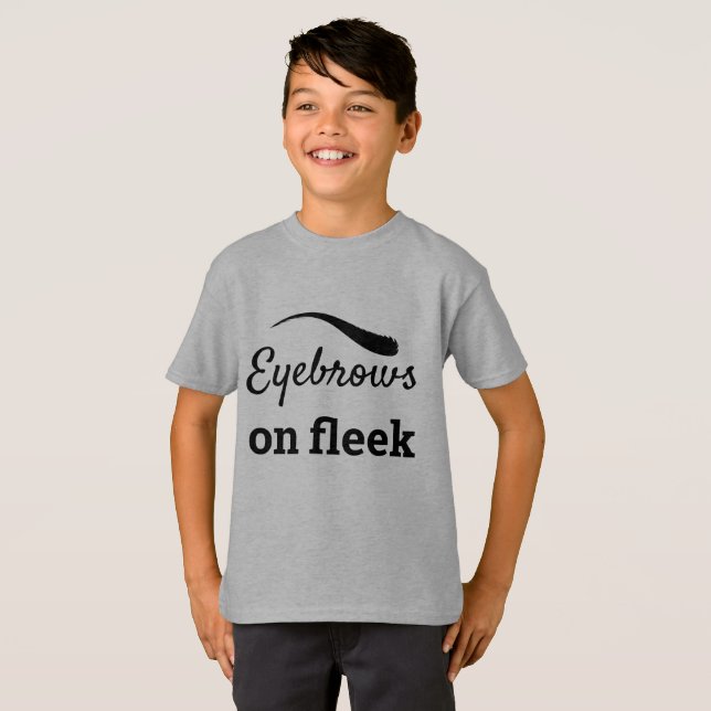 Black Eyebrows on Fleek Trendig Flawless Stil Kids T Shirt (Hel framsida)