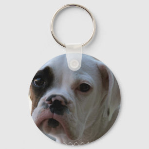 Black Eyed Boxer Hund Keychain Nyckelring