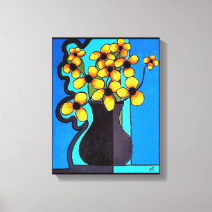 Black Eyed Susan Abstrakt Canvastryck