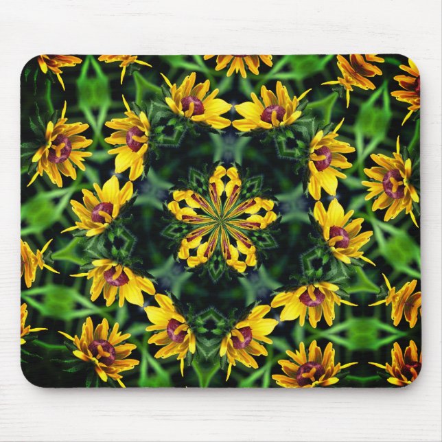 Black Eyed Susan Abstrakt Flower Art Musmatta (Framsidan)