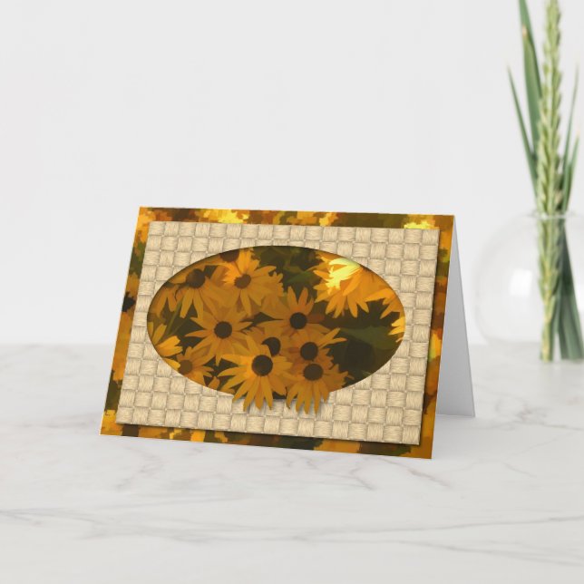 Black Eyed Susan Birthday Card (stor utskrift) Kort (Framsida)