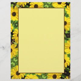 Black Eyed Susan Blommigt 8,5 x 11 Stationary