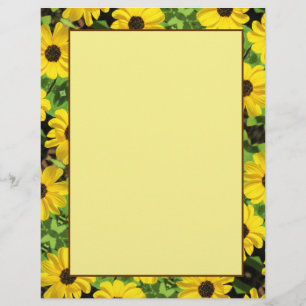 Black Eyed Susan Blommigt 8,5 x 11 Stationary