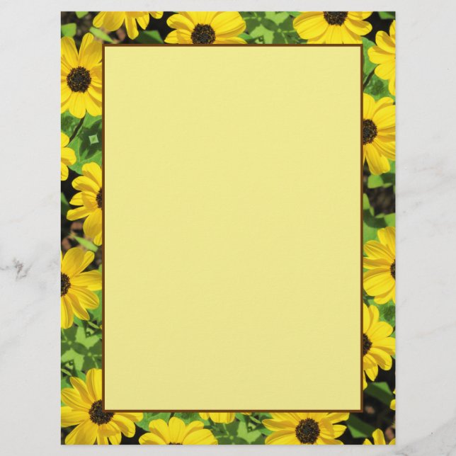 Black Eyed Susan Blommigt 8,5 x 11 Stationary (Framsida)