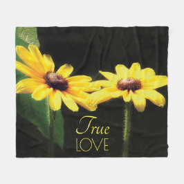 Black Eyed Susan Blommigt Äkta kärlek fras Fleecefilt