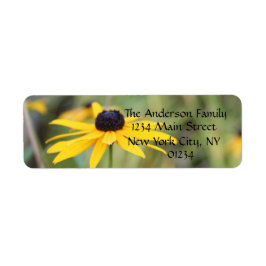 Black Eyed Susan, Blommigt Returetiketter Returadress Etikett