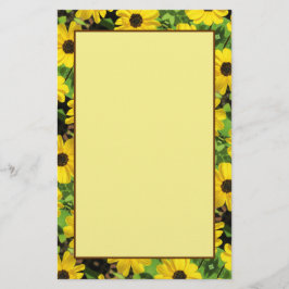 Black Eyed Susan Blommigt Stationary Lakan Brevpapper