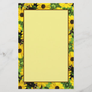 Black Eyed Susan Blommigt Stationary Lakan Brevpapper