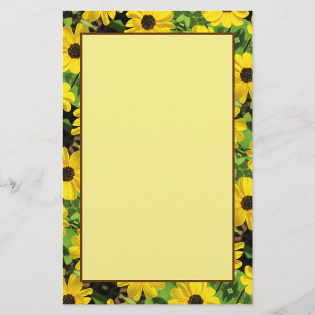 Black Eyed Susan Blommigt Stationary Lakan Brevpapper (Framsida)