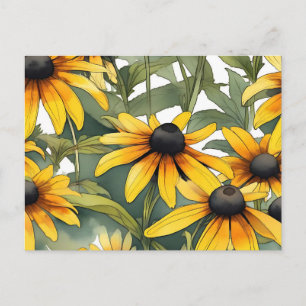 Black-Eyed Susan Blommigt Vykort