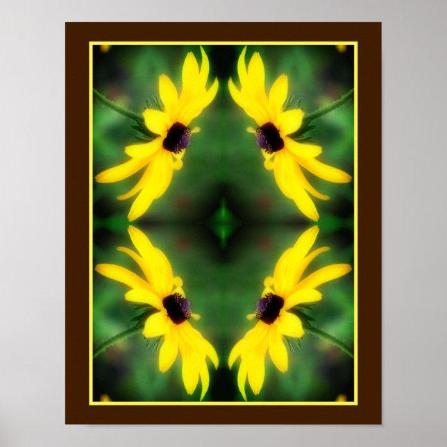 Black Eyed Susan Daisy Flower Abstrakt Poster (Framsidan)