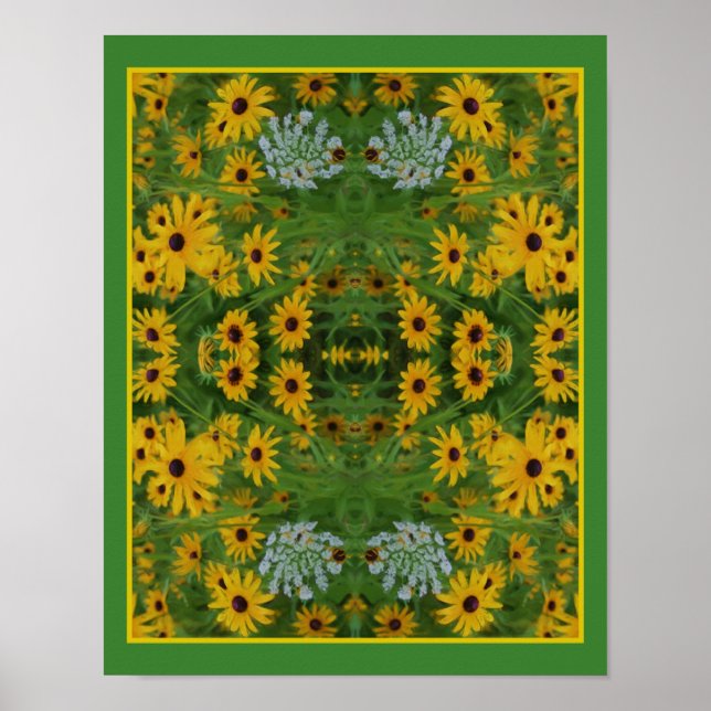 Black Eyed Susan Daisy Flower Painting Abstrakt Poster (Framsidan)