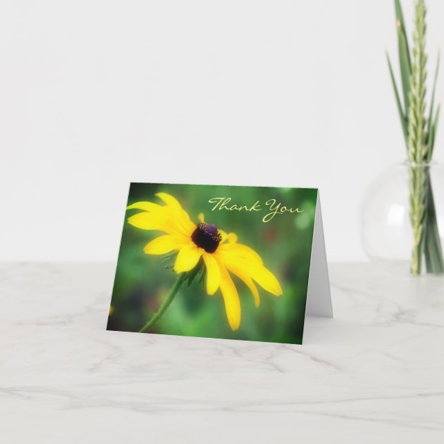 Black Eyed Susan Daisy Flower Tack You Card (Framsida)