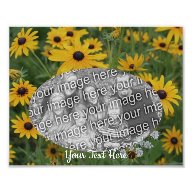 Black Eyed Susan Daisy Flowers Ram Fototryck (Framsidan)