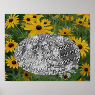Black Eyed Susan Daisy Ram lägg till ditt eget fot Poster