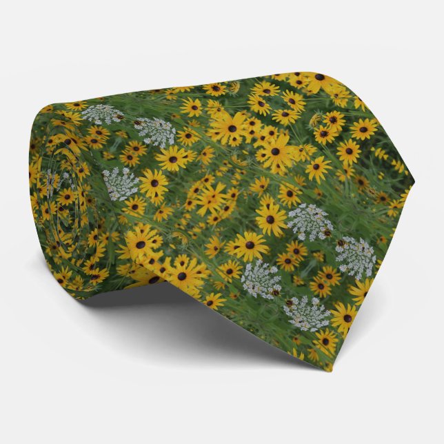 Black Eyed Susan Fält Flowers Abstrakt Mönster Slips (Rullad)
