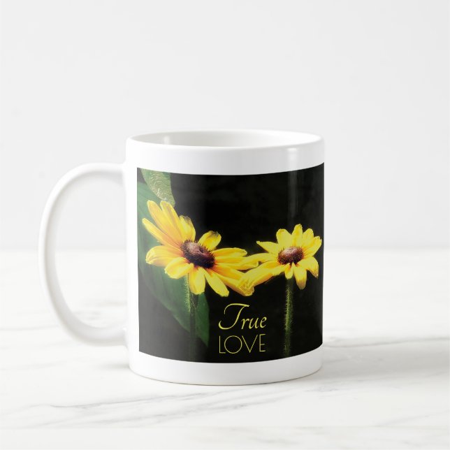 Black Eyed Susan Fine Art Äkta kärlek Kaffemugg (Vänster)