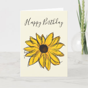 Black Eyed Susan Flower Gult och Brown Birdday Kort