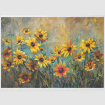 Black Eyed Susan Flower Impressionist Decoupage