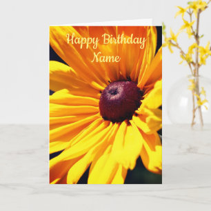 Black Eyed Susan Flower Personlig Birthday Card Kort