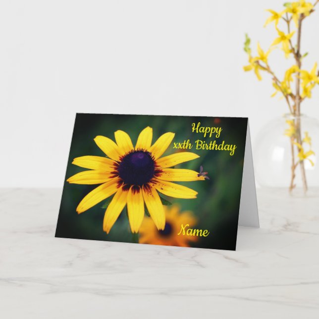 Black Eyed Susan Flower Personlig Birthday Kort (Gul blomma)