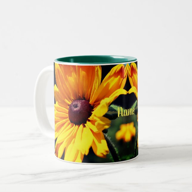 Black Eyed Susan Flower Personlig Två-Tonad Mugg (Framsida vänster)