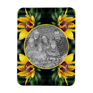 Black Eyed Susan Flower Ram lägger till ditt foto Magnet