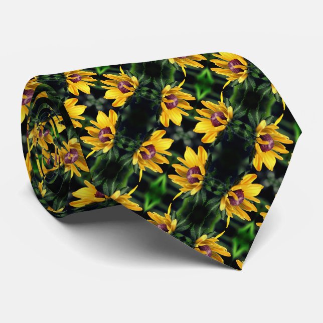 Black Eyed Susan Flower Unfoliding Mönster Slips (Rullad)