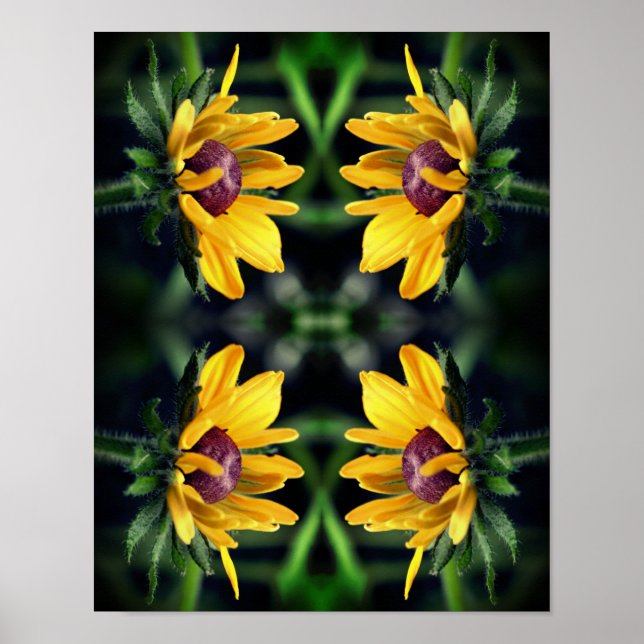 Black Eyed Susan Flower Unvikt Unvikt Abstrakt Poster (Framsidan)