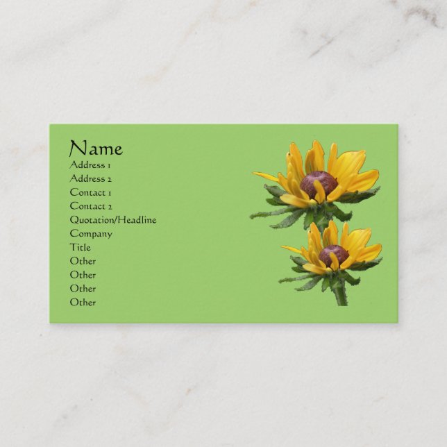 Black Eyed Susan Flower Visitkort (Framsida)