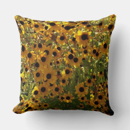 Black Eyed Susan Flowers Gult Brown Grönt Pillow Kudde