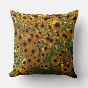 Black Eyed Susan Flowers Gult Brown Grönt Pillow Kudde