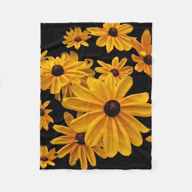 Black Eyed Susan Flowers Gult Fleece Blanket (Framsidan)