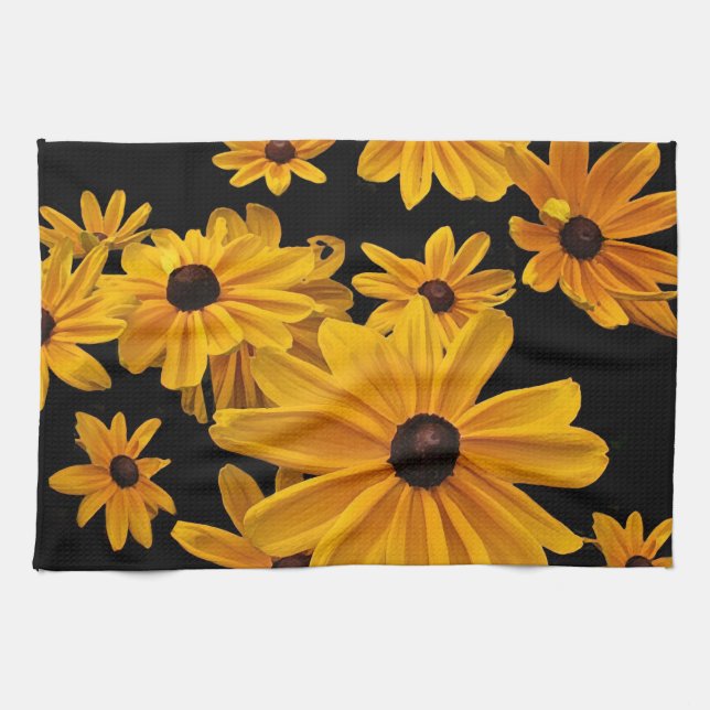 Black Eyed Susan Flowers Kitchen Towel Kökshandduk (Horisontell)