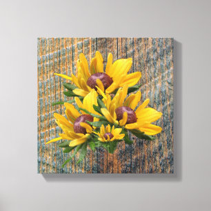 Black Eyed Susan Flowers på Barnboard Canvastryck