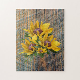 Black Eyed Susan Flowers på Barnboard Pussel