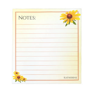 Black-Eyed Susan Notes Led Floral Fotografi Anteckningsblock