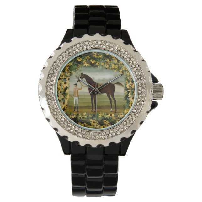 Black Eyed Susan och racehorse jockey watch Armbandsur (Framsida)
