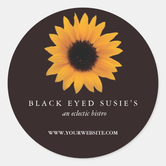 Black Eyed Susan Sticker Runt Klistermärke (Framsida)