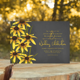 Black Eyed Susan Wildblomchalkboard bröllop Inbjudningar
