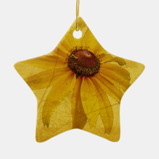 Black-Eyed Susan Wildblomma Julgransprydnad Keramik (Framsidan)