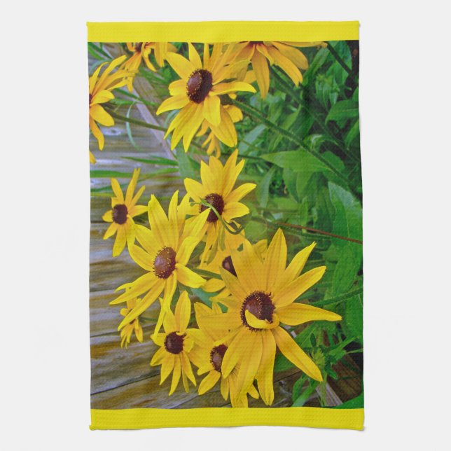 Black-Eyed Susan Wildblommor Kökshandduk (Vertikal)