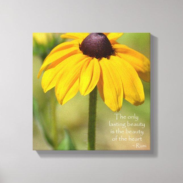 Black Eyed Susan with Quote by Rumi Canvastryck (Framsida)