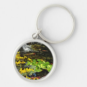 Black-Eyed Susans by Koi Pond Rund Silverfärgad Nyckelring