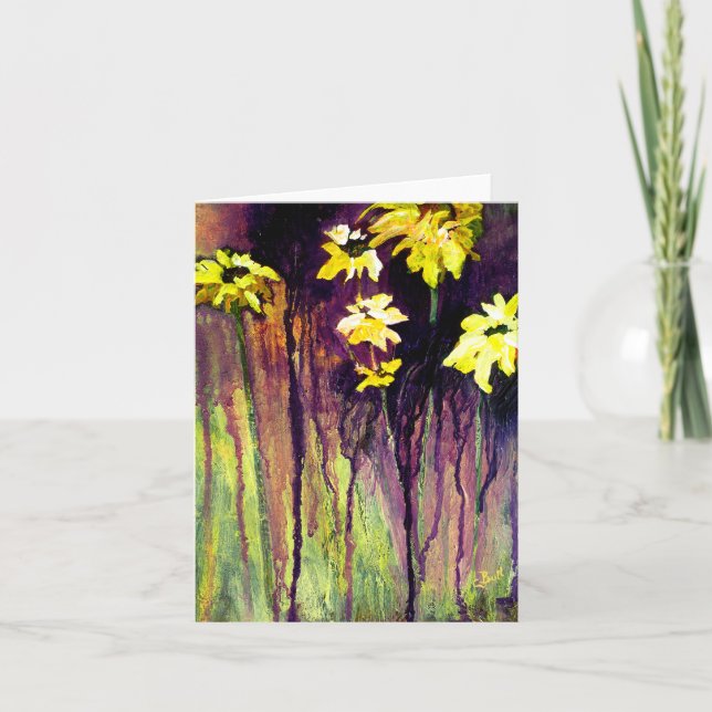 Black Eyed Susans Flowers Card Kort (Framsida)