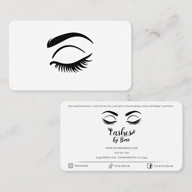 Black Eyelash Lash Beauty Lash Visitkort (Fram/baksida)