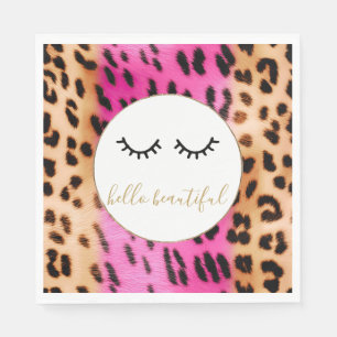 Black Eyelash Rosa Cream Leopard Pappersservett