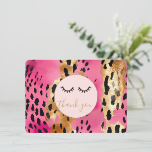 Black Eyelash Rosa Guld Leopard Tack Tilläggskort