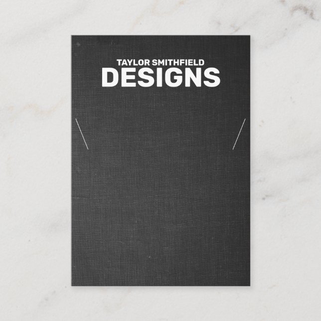 Black Fabric Necklace Visning Card Visitkort (Framsida)